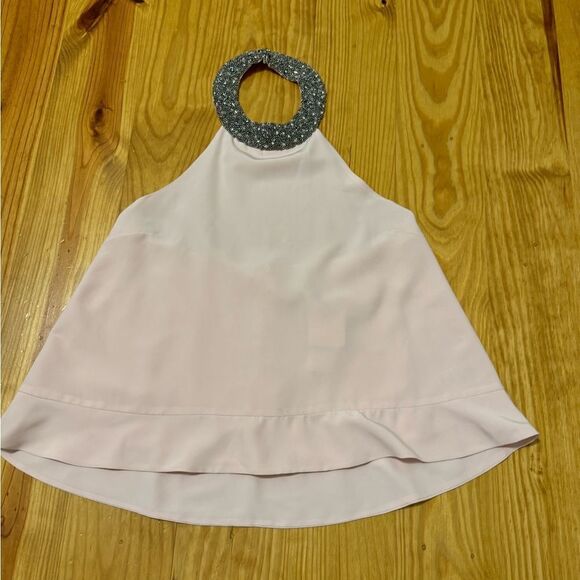 NWT MLV Blush Pink Beaded Halter Top Women’s SIZE SMALL - Picture 3 of 10